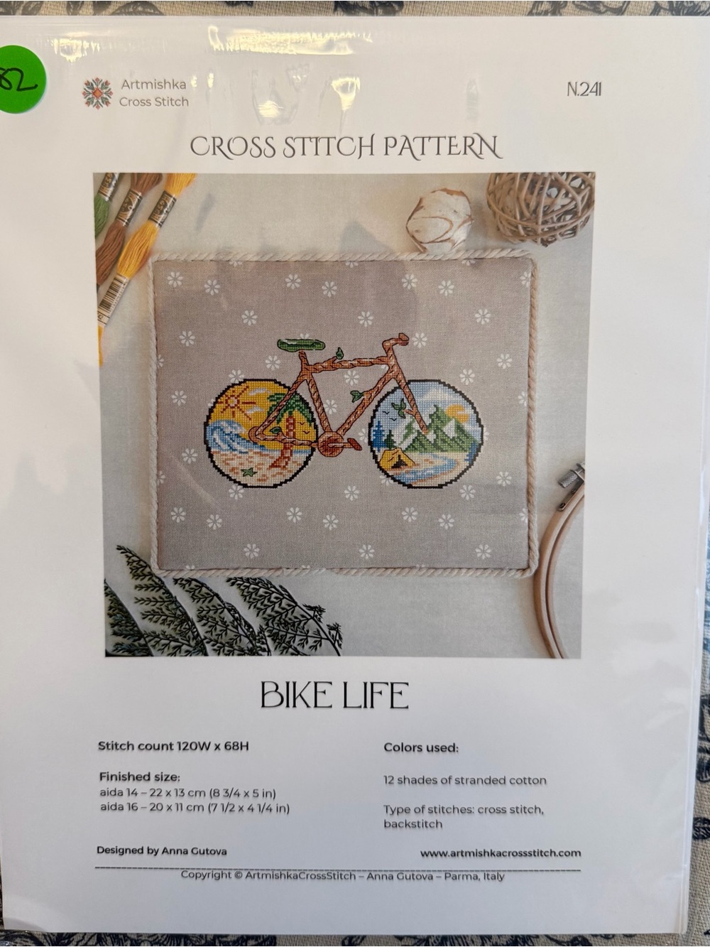 Cross Stitch Pattern BIKE LIFE Artmishka Beach Mountains Woods Outdoors